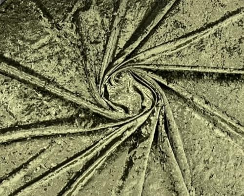 Luxurious Olive Stretch Velvet Fabric - 58/60" Wide Solid Crushed Velour for Elegant Creations (5 Yards)