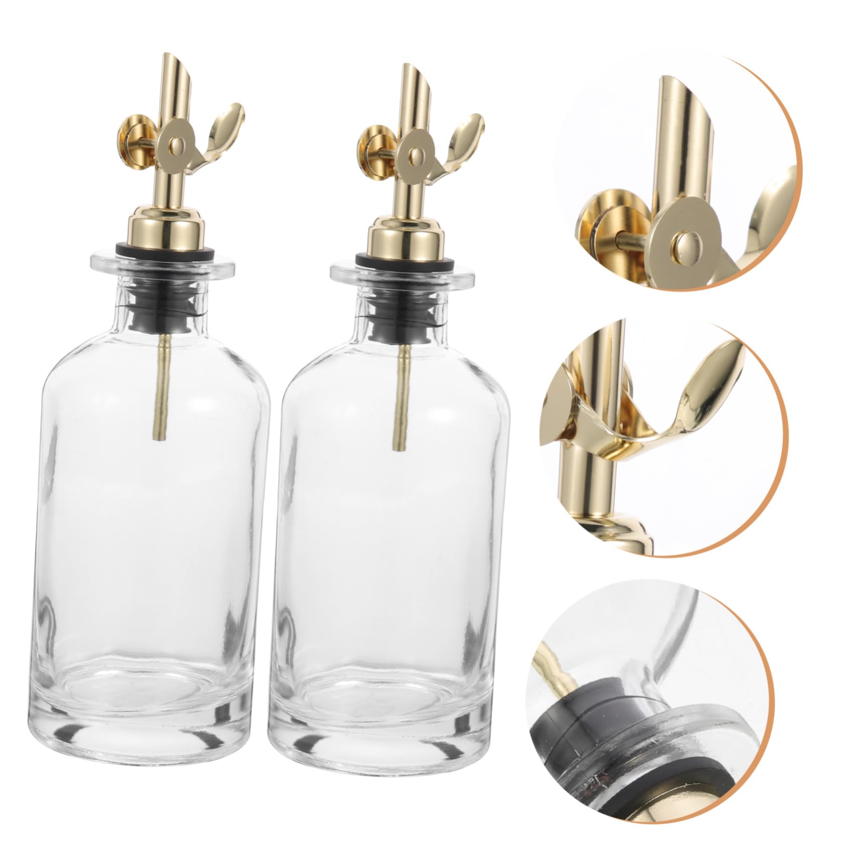 2 piezas Botella de Aceite de Vidrio con Dosificador Automático de Dispensador de Vinagre y Salsa Utensilio Práctico para Cocina