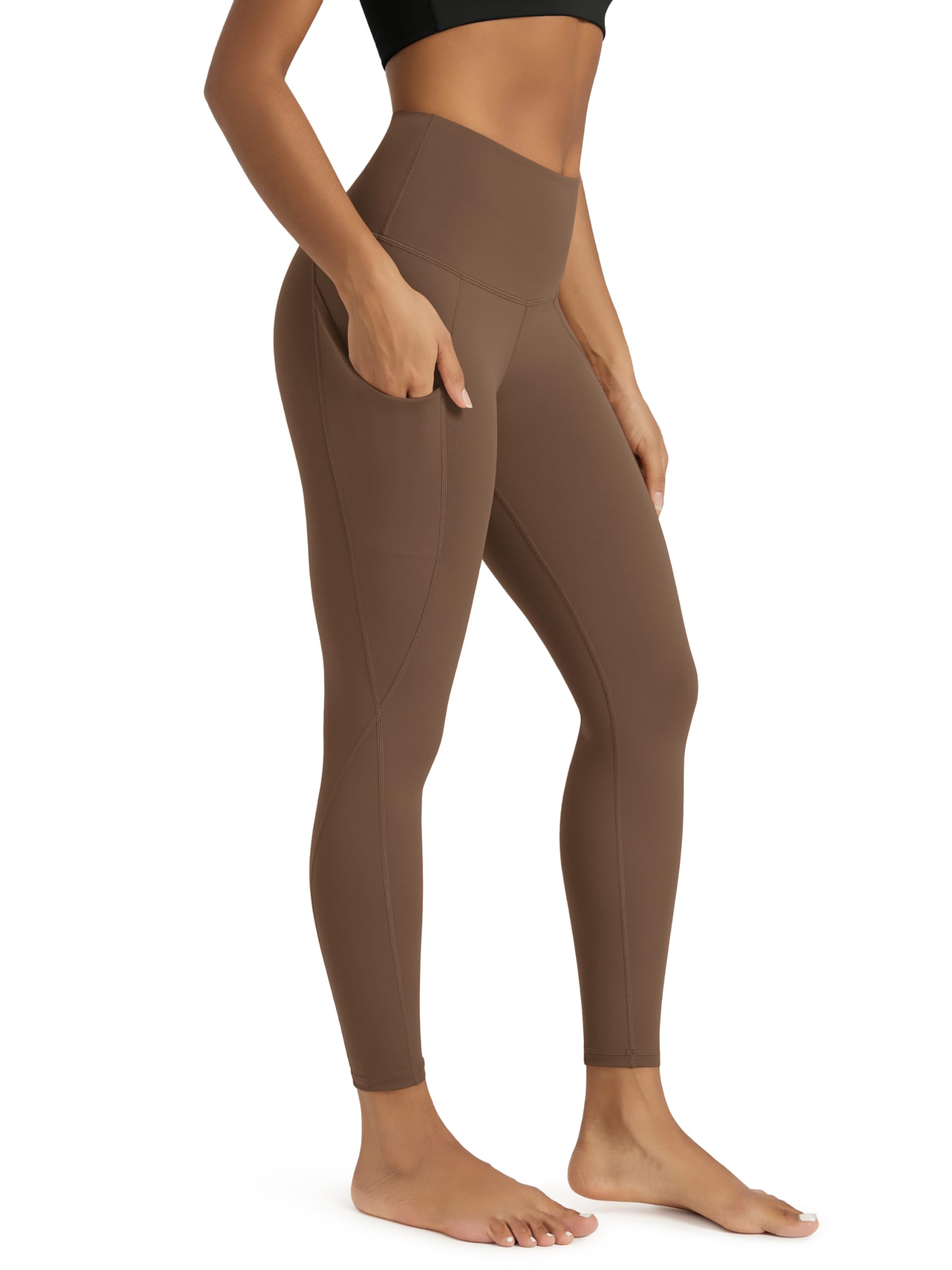 ODODOS Women's High Waisted Yoga Leggings with Pockets, Tummy Control Non See Through Workout Athletic Running Yoga Pants