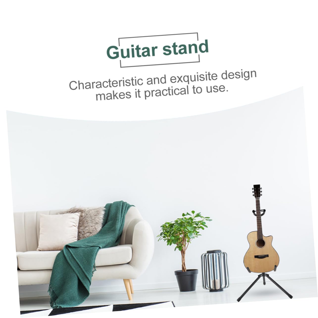 Supporto Chitarra da Terra Nero in Ferro, Display Strumento | Imbottitura Sicura, Adatto a Molte Forme di Chitarra, 1 Pezzo, Supporto Stabile per Esposizione