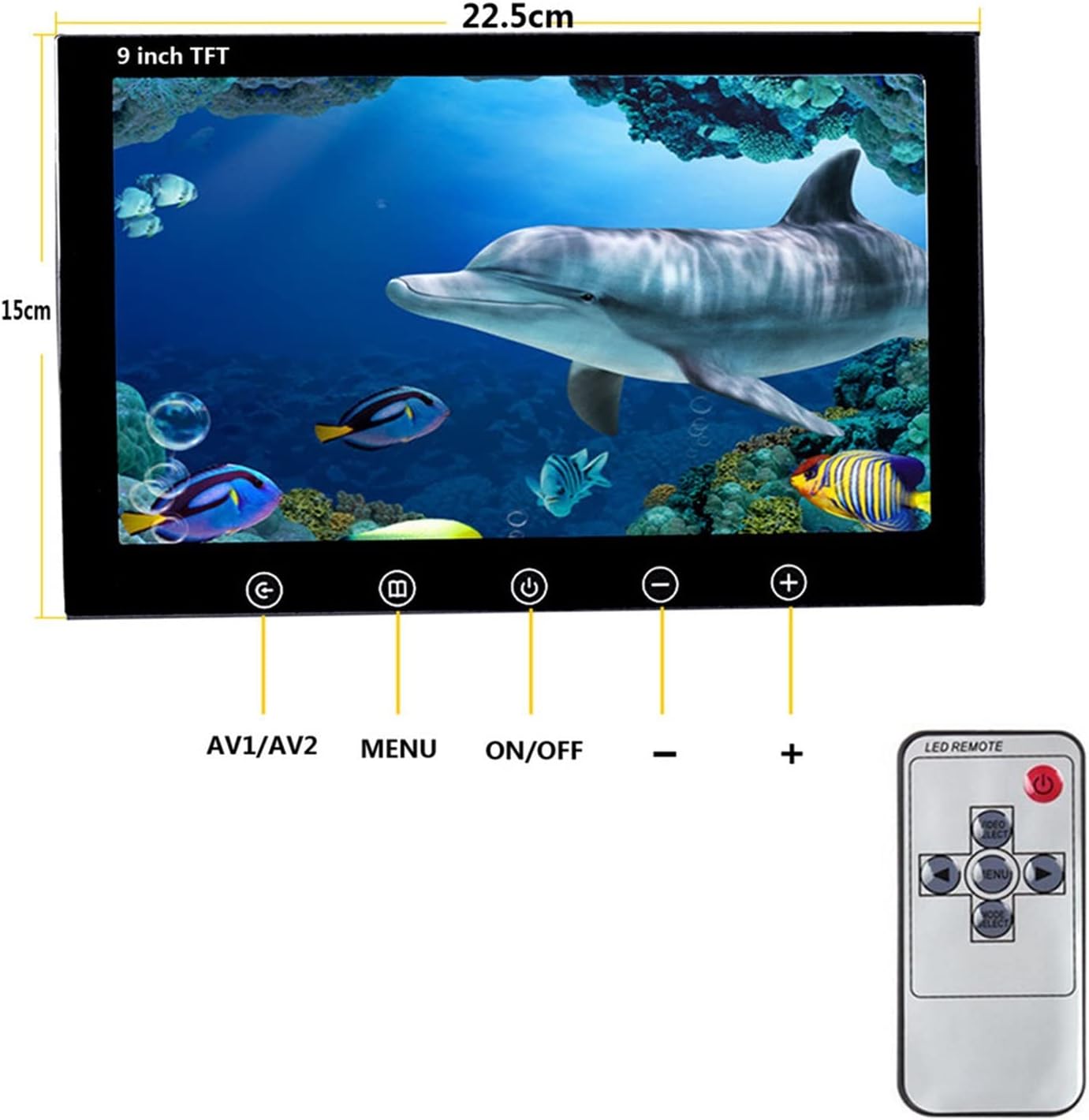 Depth Finders 10M 1000tvl Underwater Fishing Video Camera Kit 6 PCS Infrared Lamp Lights with 9" Inch Color Monitor for Recreational Fishing (Black F003AJ)