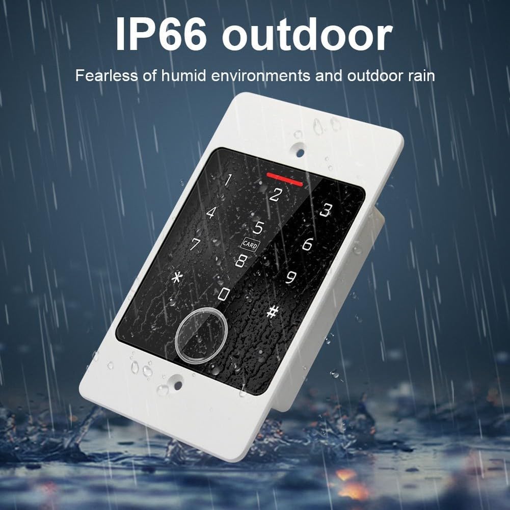 Serratura impermeabile con impronta digitale con certificazione IP66 per uso esterno e telecomando per accesso tramite applicazione mobile compatibile (argento)