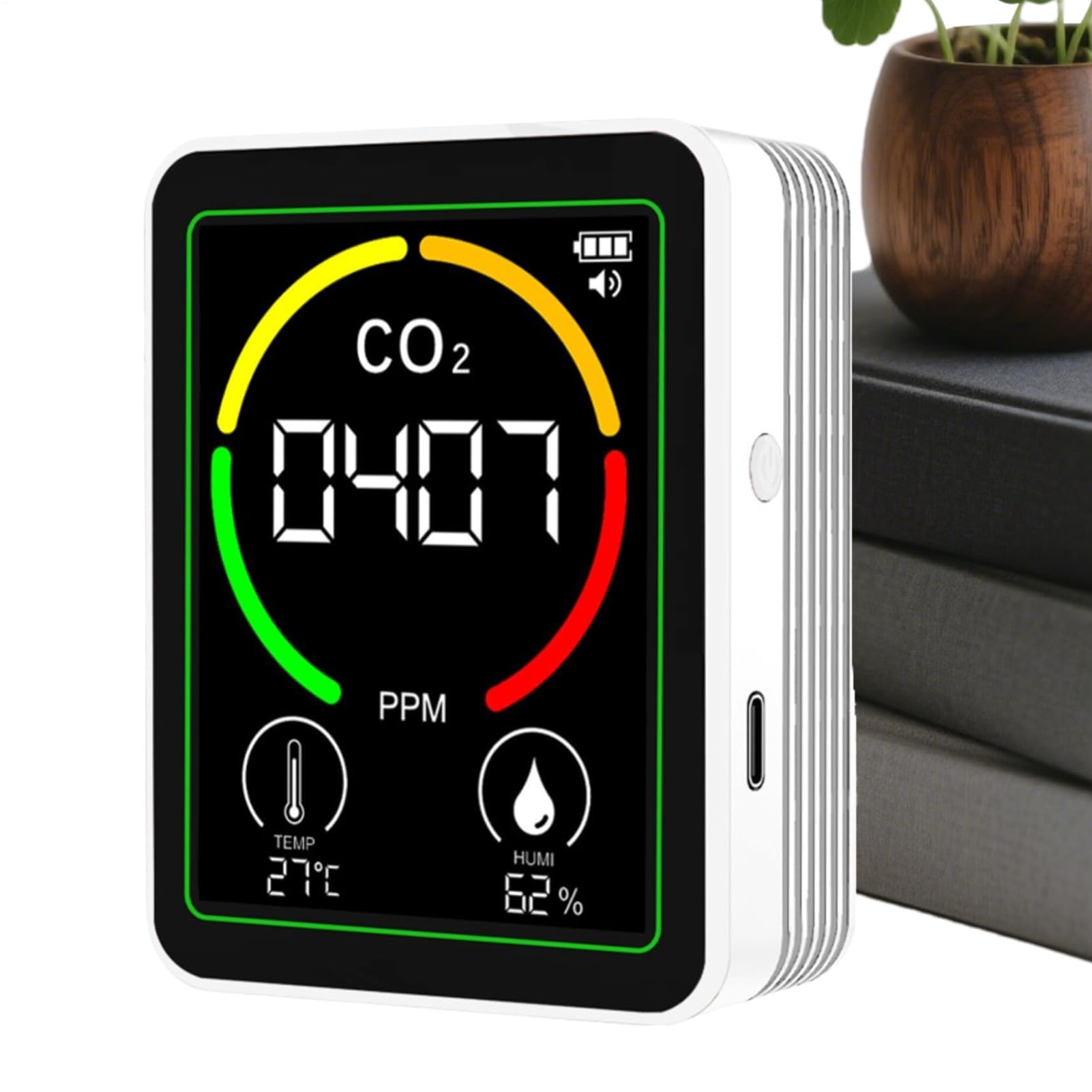 Monitor de calidad del aire para interiores y sensor de temperatura digital