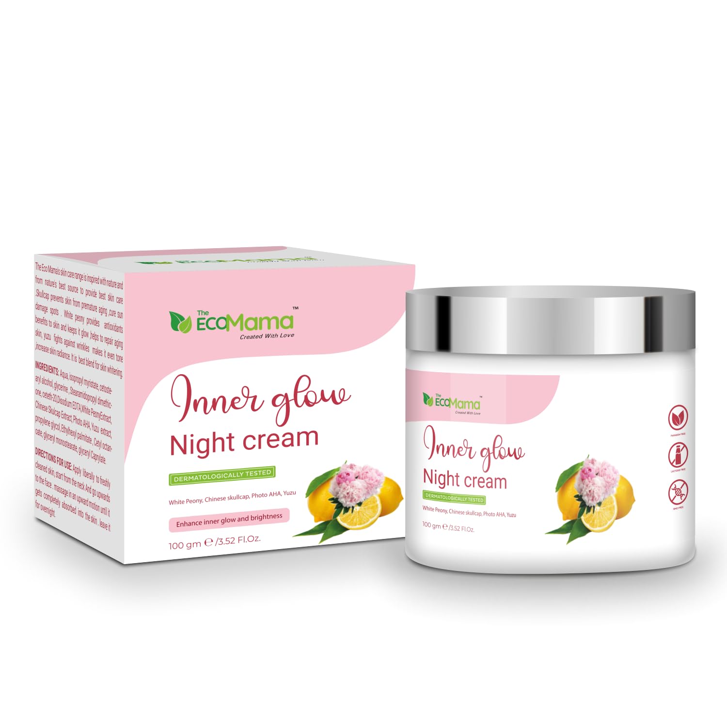 The Eco Mama Inner Glow Night Cream (100GM) fights Repairs Sun damaged spots, Skin Radiance| Vegan