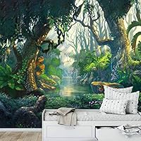 Wall Mural Forest in Fog Removable Self-Adhesive Wallpaper Wall Decoration for Bedroom Living Room - 66x96 inches