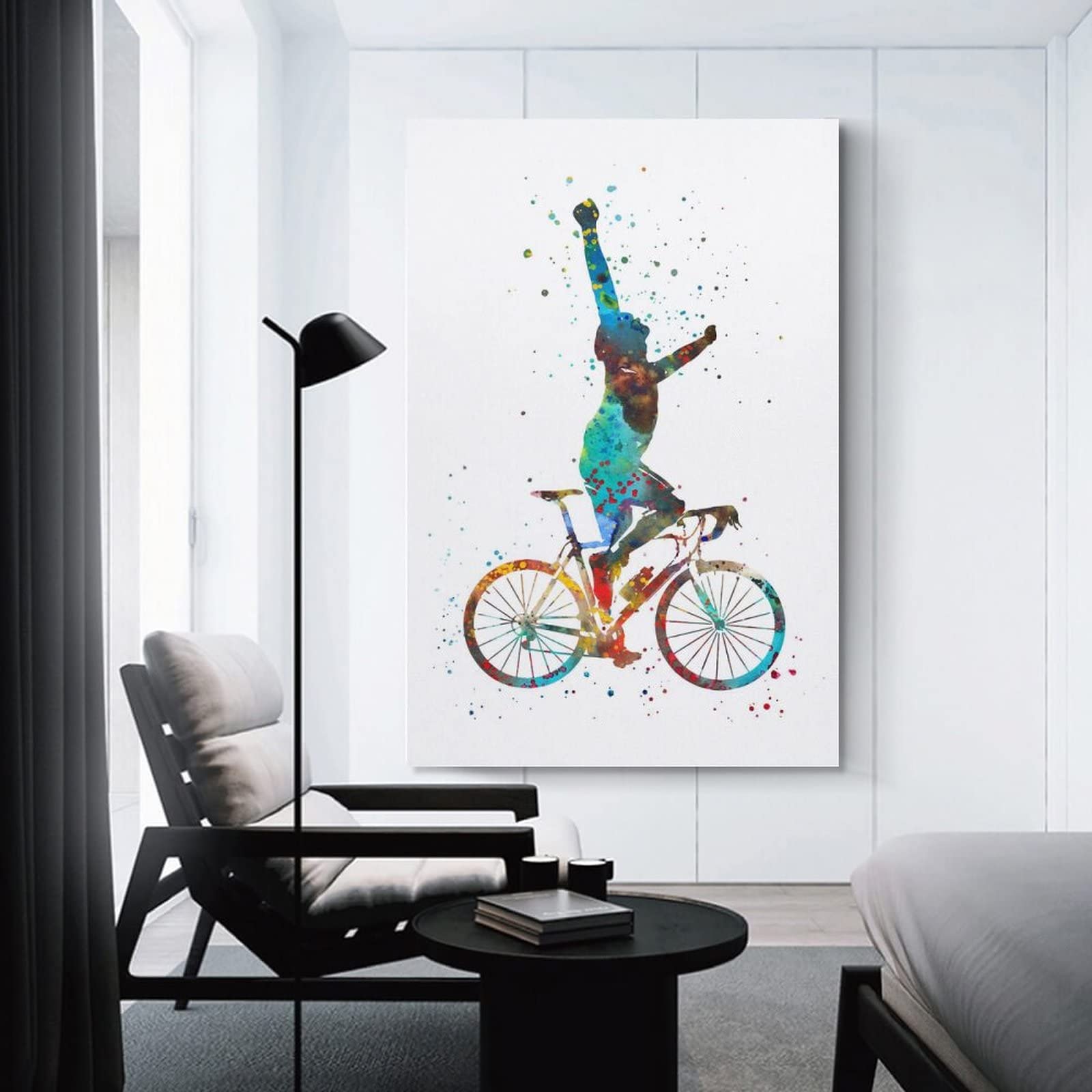 Amazon.co.jp: 水彩画 自転車 サイクリング キャンバス アート