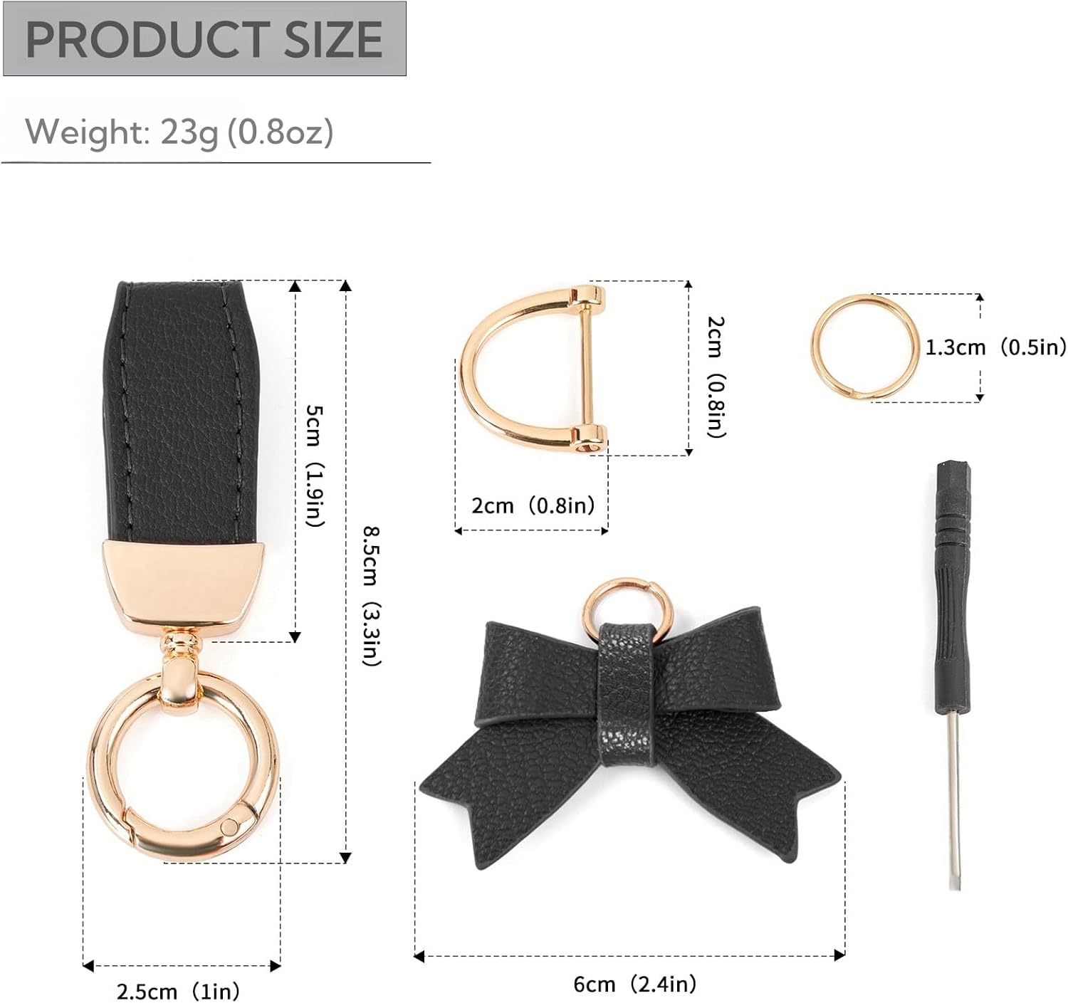 Leather Bow Keychain - Car Keychain Cute Purse Charms Bag Charms for Women - Bow keychain for Purse Handbag Backpack - Image 5