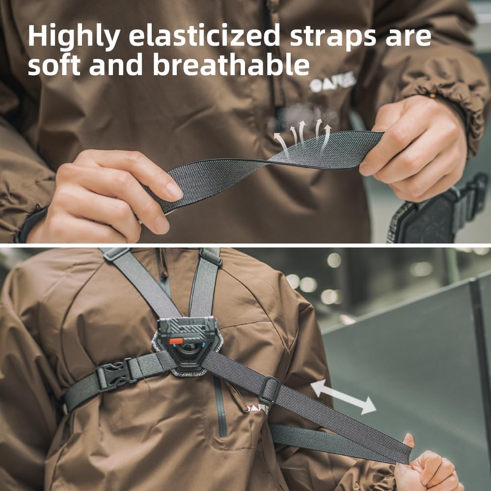 SOH Mobile Phone Chest Strap Harness Mount,Magnetic Quickly Release Adjustable Cell Phone Chest Harness Holder, VLOG/POV Balance Stability and Comfort for iPhone 16/15/14/13/12 and Other Smartphones - Image 8