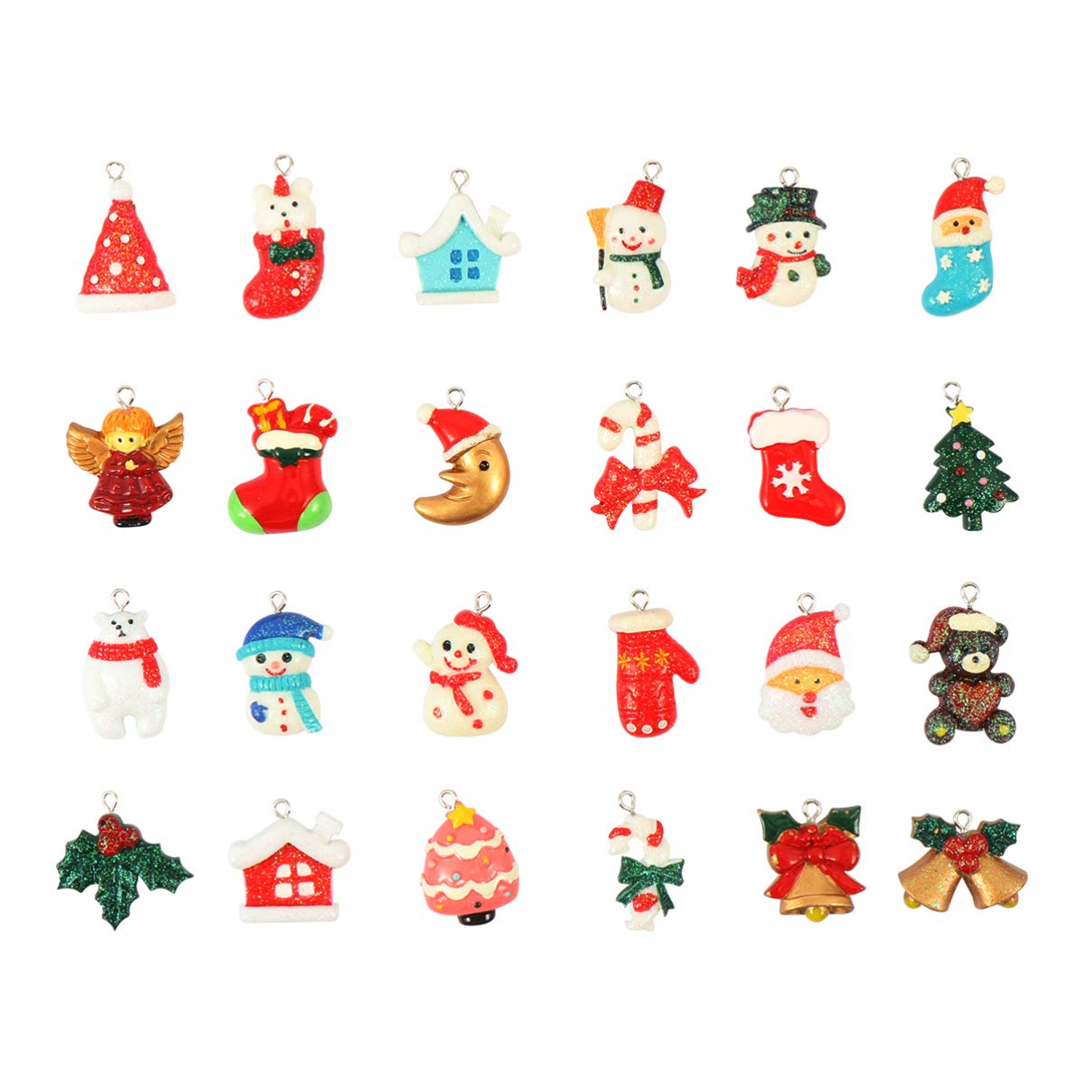 72 Piezas colgante de navidad pequeños adornos para mini árbol pequeños adornos para el árbol de navidad obsequios personalizados presentes personalizados colgante de resina