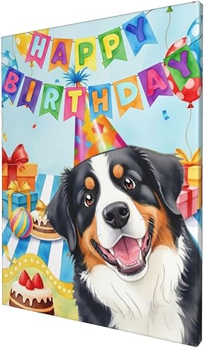 Miniatura 3 de Impresiones en lienzo personalizadas de cumpleaños con fotos de tu mascota, arte de pared en lienzo personalizado de feliz cumpleaños, carga tu foto