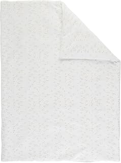 Nattou Kleine Kuscheldecke für Babys aus Baumwolle und Polyester, Ca. 100 cm, Flo, Oli & Ernest, Weiß