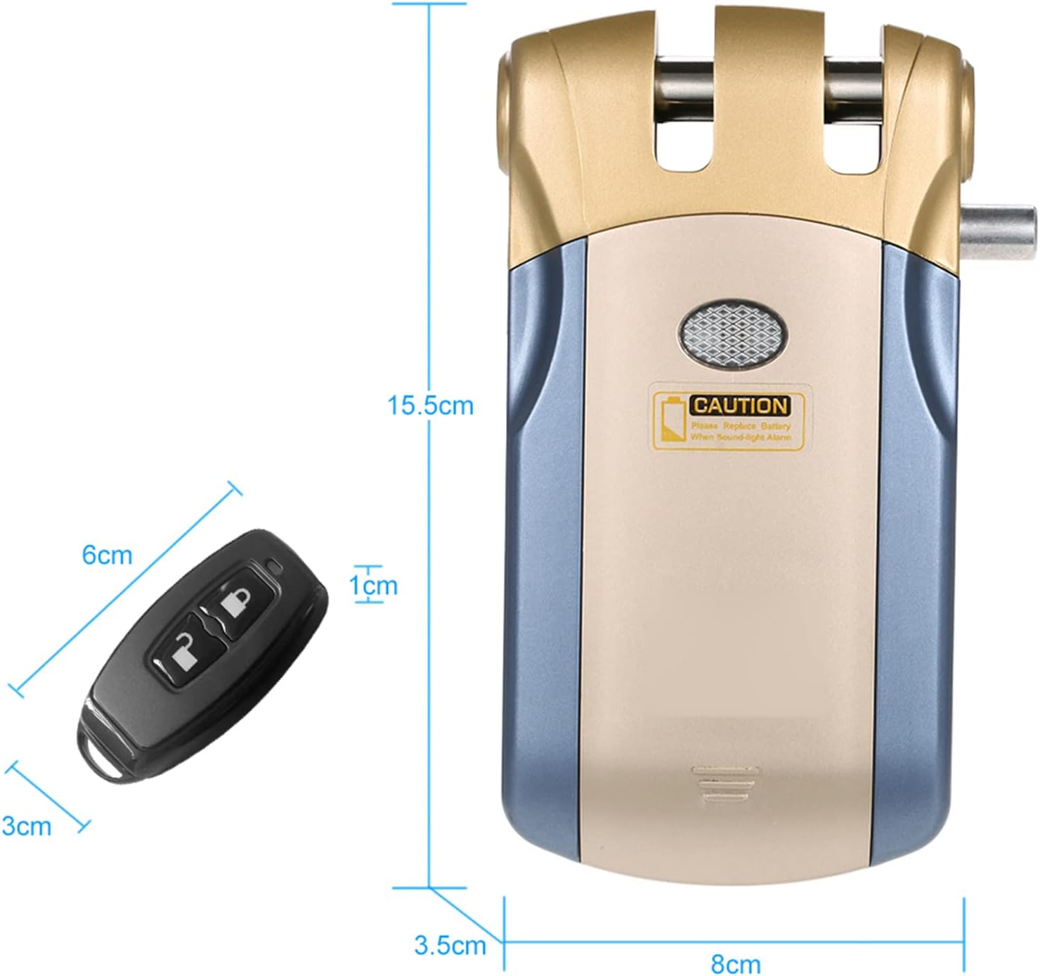 Dimensions of the Splenssy lock and remote control