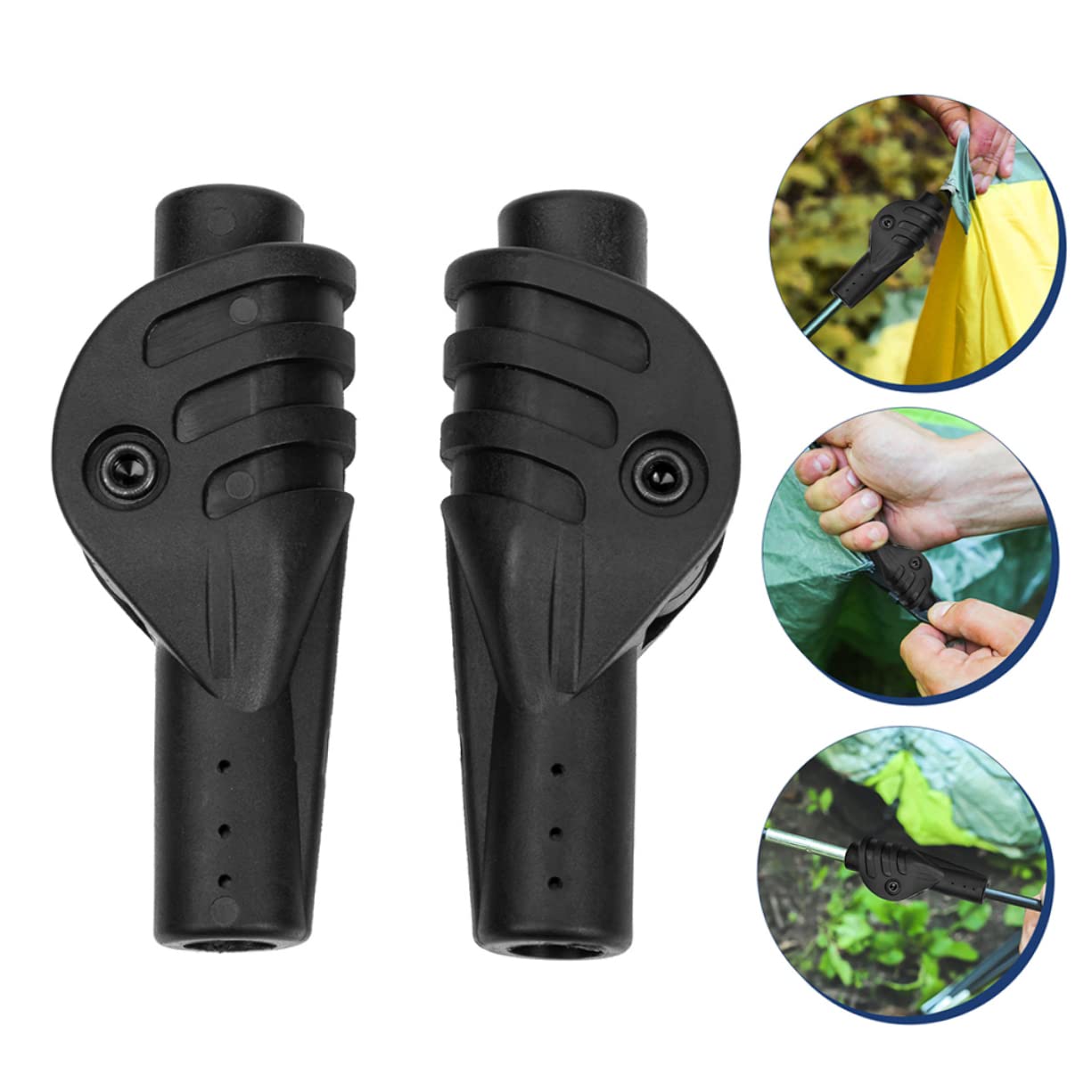 BESPORTBLE Composants De La Tente Extérieur Tentes Connecteur SMA Perçable De Plein Air Joint De Tige De Support De Tente Connecteurs De Joint De Tente Fibre De Carbone Black