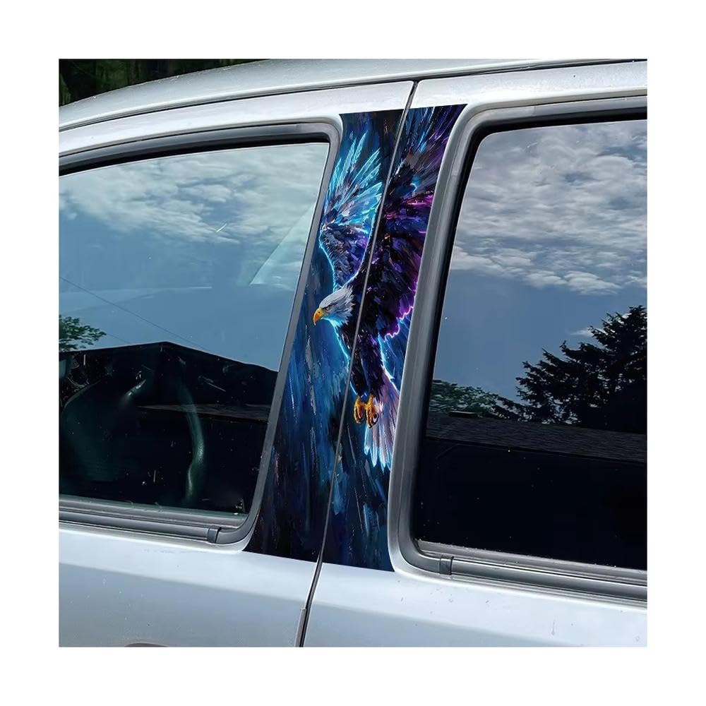 Bertdcx One Color Car B Pillar Waterproof Center Column Neon Bald Eagle Glossy Material Protective Film Auto Parts