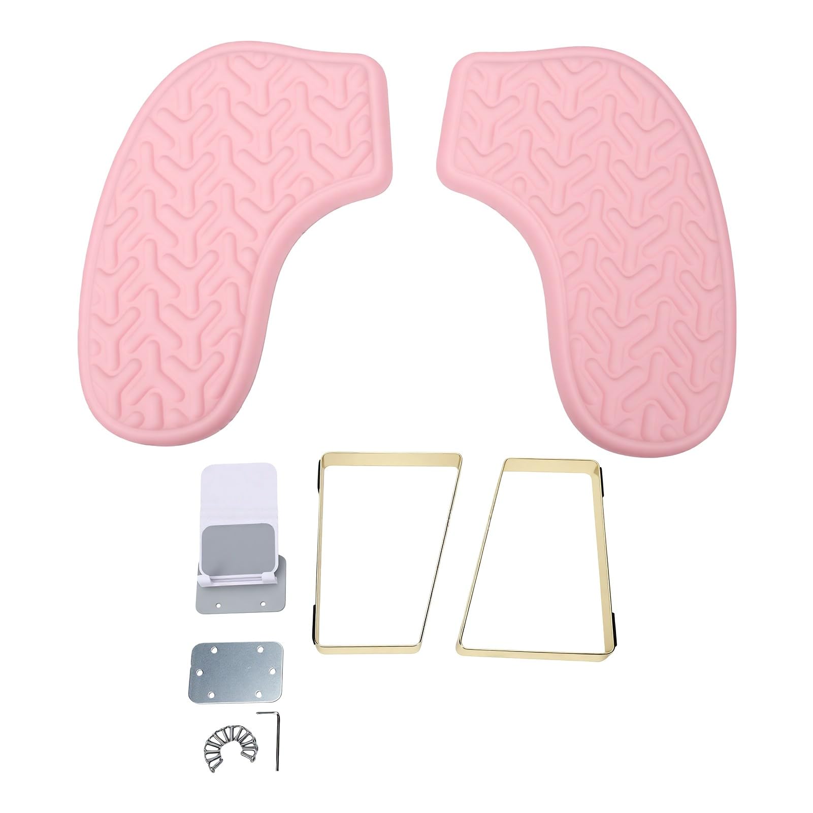 Sonew Podpórka na Dłonie do Paznokci, Oddychający, Ergonomiczny Podłokietnik do Manicure w Kształcie Litery U z wodoodporną podkładką z gąbką zapamiętującą Kształt Salonu Paznokci (PINK)