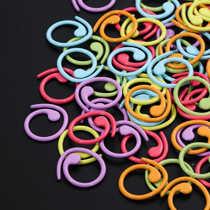 Image of 60PCS Metal Stitch Markers,Crochet Knitting Stitch Markers Yarn Row Stitch Counter with Case