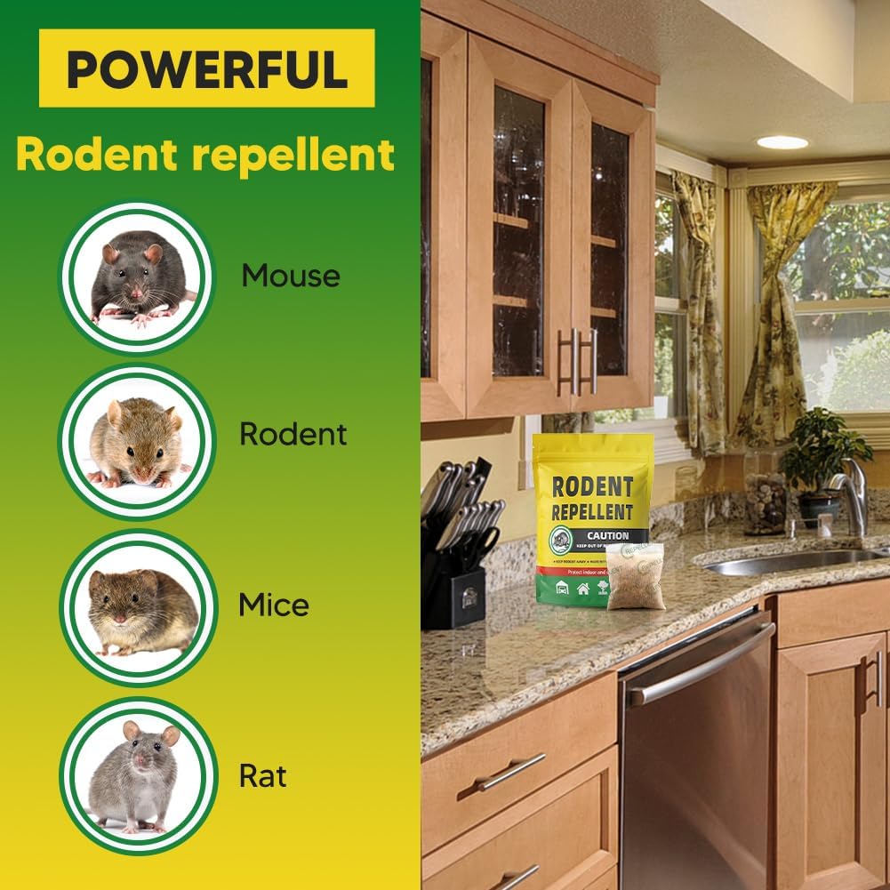 Rodent Repellent, Mice Repellent, Peppermint Rat Repellent, Keep Rodents Out of House/Cars/Rvs/Garages, Natural Mouse Repellents, Indoor & Outdoor 3 Months Protection, 8P - Image 2