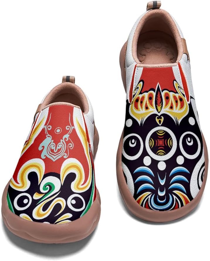 Kid's Painted Travel Shoes Slip On Casual Loafers Lightweight Comfort Fashion Sneaker Horse Spoon Face Chinese Style