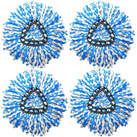 Mop Head Refill Microfiber Spin Mop Refills Replacement Compatible with Spin Mop 2-Tank System 4 Pack Cover