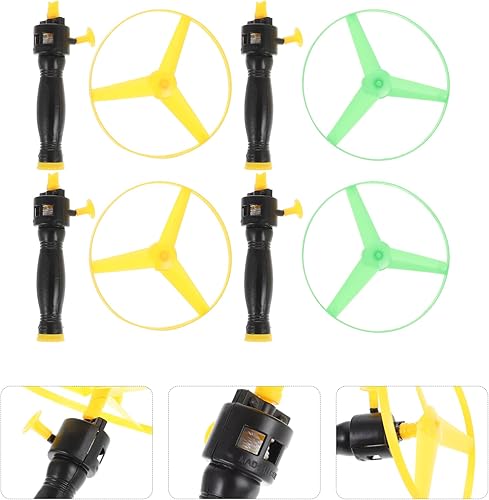 Miniatura 9 de Kisangel 3 juegos de cuerdas de tracción de disco volador hélices voladoras cuerda de tracción de juguete platillos voladores para recuerdos de