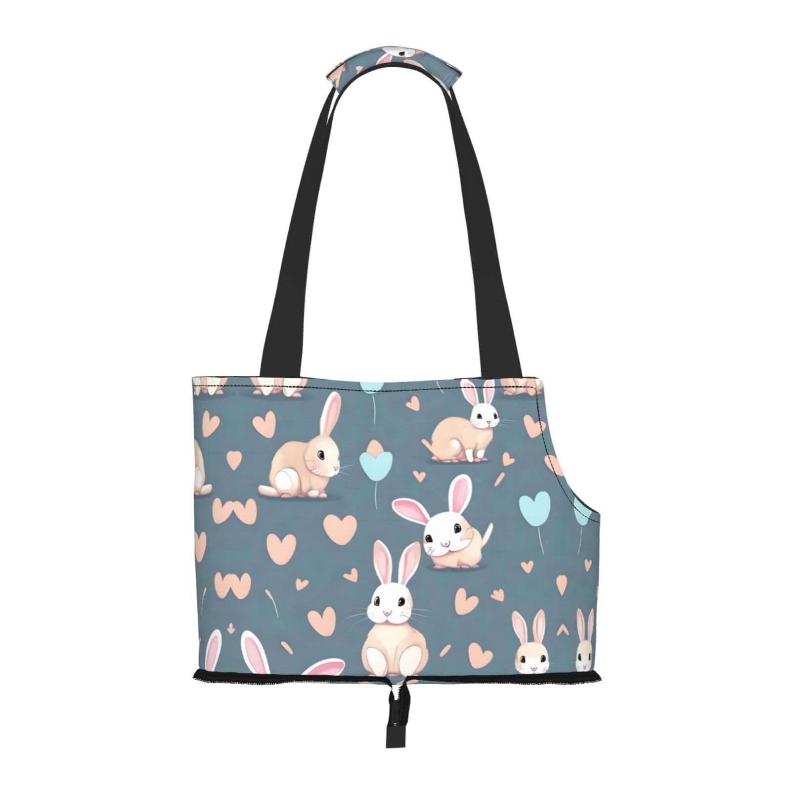 Cartoon Cute Bunny Pet Tote Bag - Waterproof and Wear-Resistant Portable Shoulder Bag for Small Dogs and Puppies