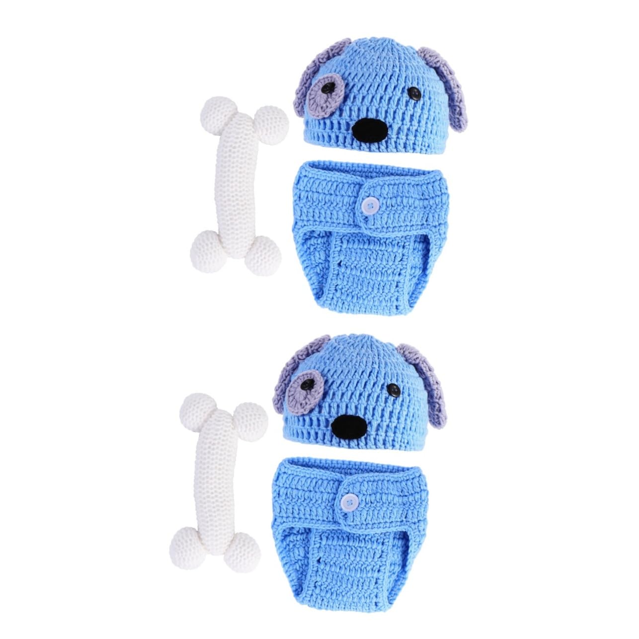 Gatuida Conjunto Ropa Tejida Mano Para Fotografía De Bebés De Accesorios De Modelado De Sombrero Pantalones Cortos Azul