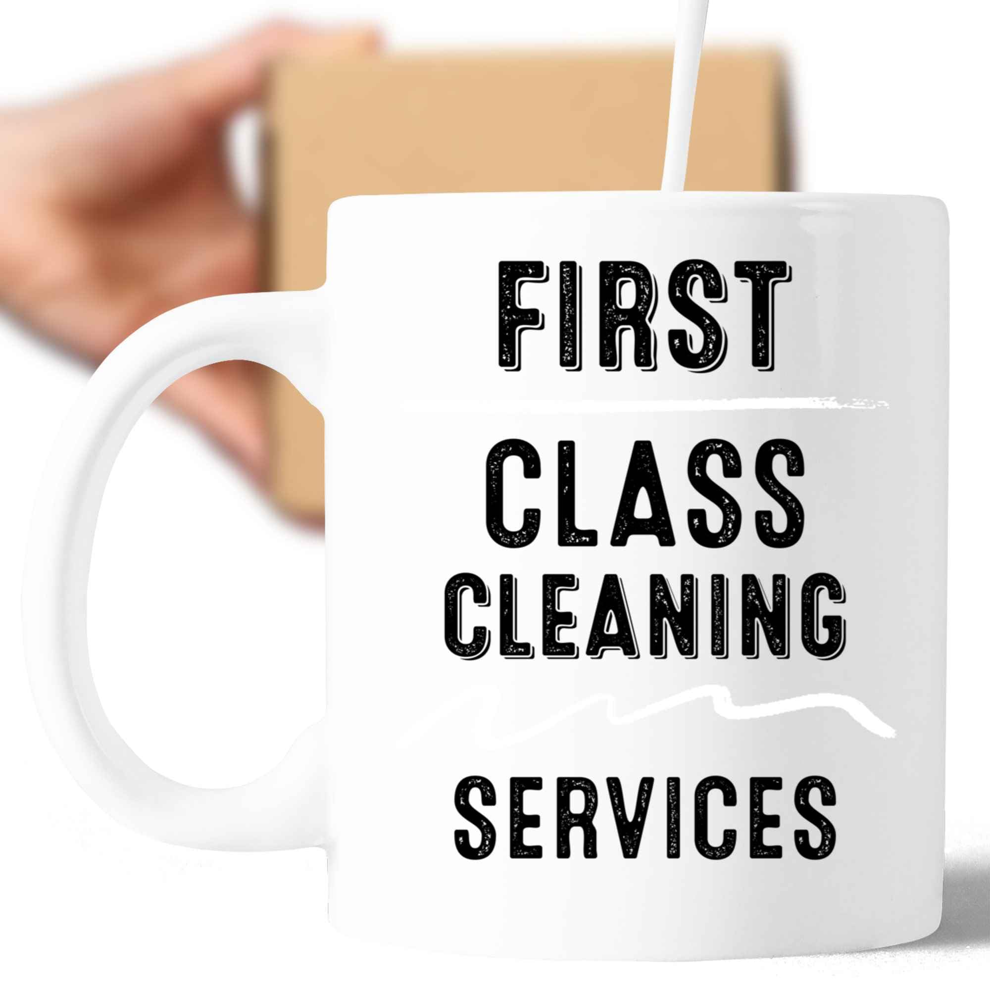 Gift Design Cleaning Services Gift - Appreciation for Friends, Family, Clients, & Employees - 11 Oz White Ceramic Coffee Mug