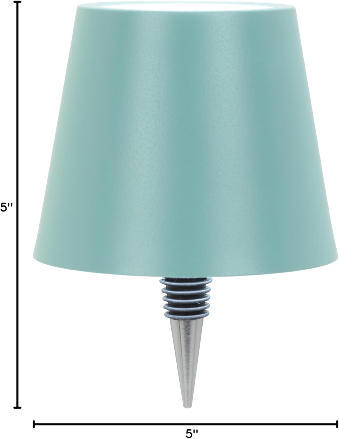 Abbott Collection Cordless Rechargeable LED Bottle Stopper Lamp/Light (Light Blue, Classic Shade, 5 inches)