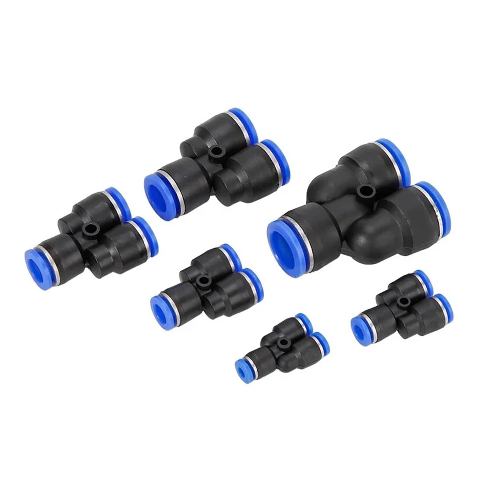 Conector neumático de plástico for tuberías, conexión rápida de agua PY/PW, 4, 6 mm, 8 mm, 10 mm, 12 mm, racores en Y for manguera, 100 unidades.(PW8-6)