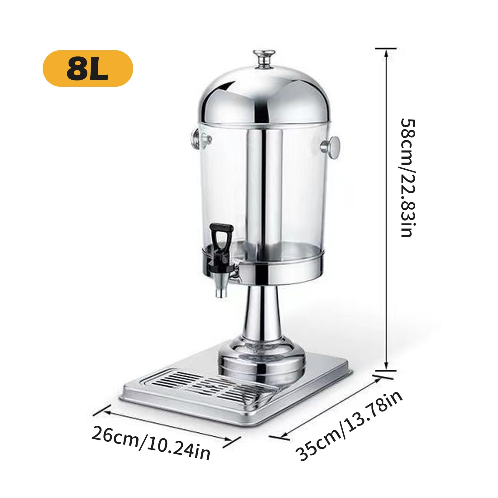 Eiskerngetränkespender 8L, Bierturm XXL Getränke- & Getränkespender mit Zapfhahn, Bierspender für Heimbars, Partys, Grillabende & Events, wiederverwendbares & pflegeleichtes Design, Stabile Basis