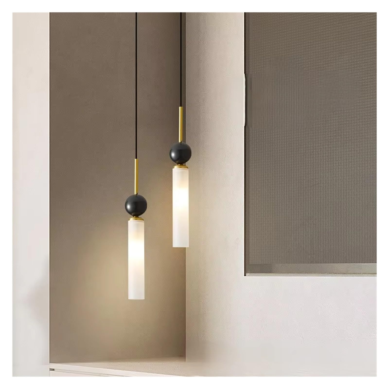 Olskfuh Light Marble Led Pendant Bedroom Dining Room Living Room Indoor Home Decor Pure Copper Chandelier Lamp Lustre,