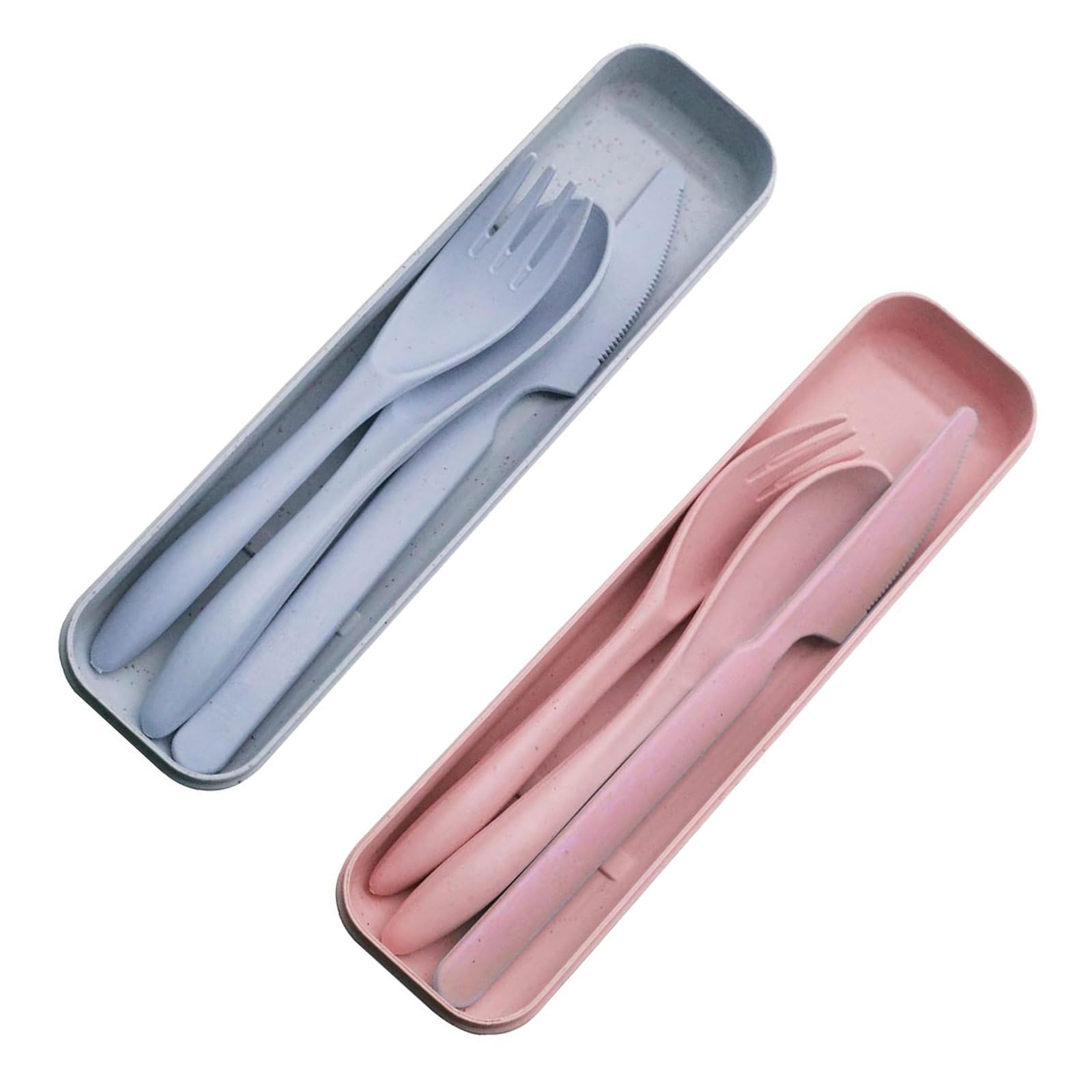 Set Posate Da Viaggio Con Custodia - Forchetta, Coltello, Cucchiaio - Riutilizzabile Per Picnic, Ufficio, Scuola - Foto 12