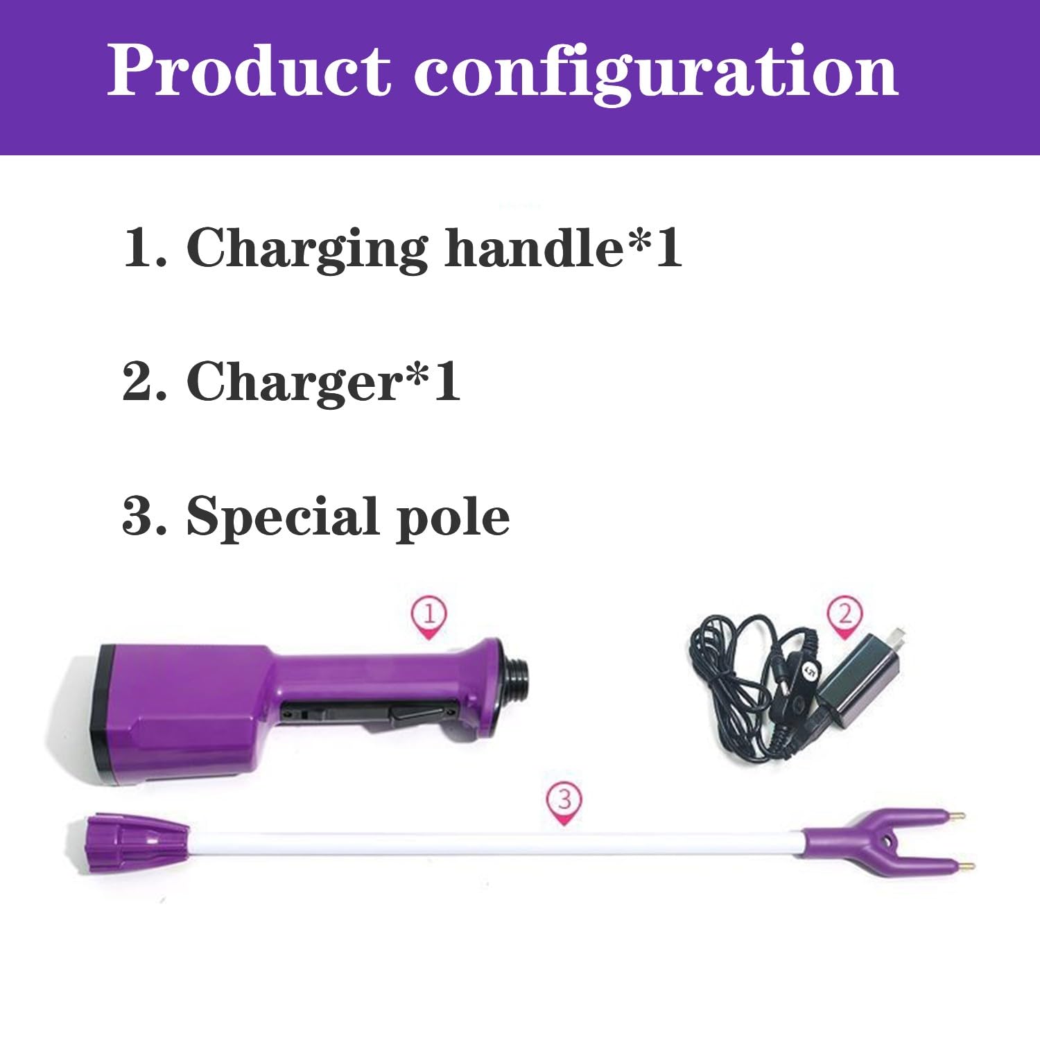 Picana Eléctrica,Animal Electric Prod,Aparato De Manejo Ganadero,Cerdo Ganado La Seguridad Prodder Empujador,Recargable para Ovejas Vacas Cerdos Ganado Y Perros,Impermeable
