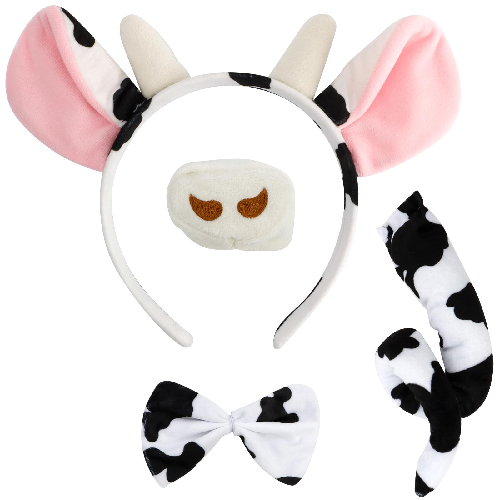 COCIDE Costume Accessory Set Ears Headband Tail Nose and Bow Tie Costume Accessories Set