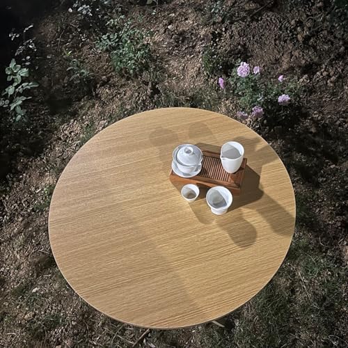 Runde Holz-Esstischplatte, dick, 80 cm, Ersatz für Terrasse, Balkon, Bistro, universell, weiß, Steinfarbe, goldene Eiche, stilvolle und langlebige Tischplatte