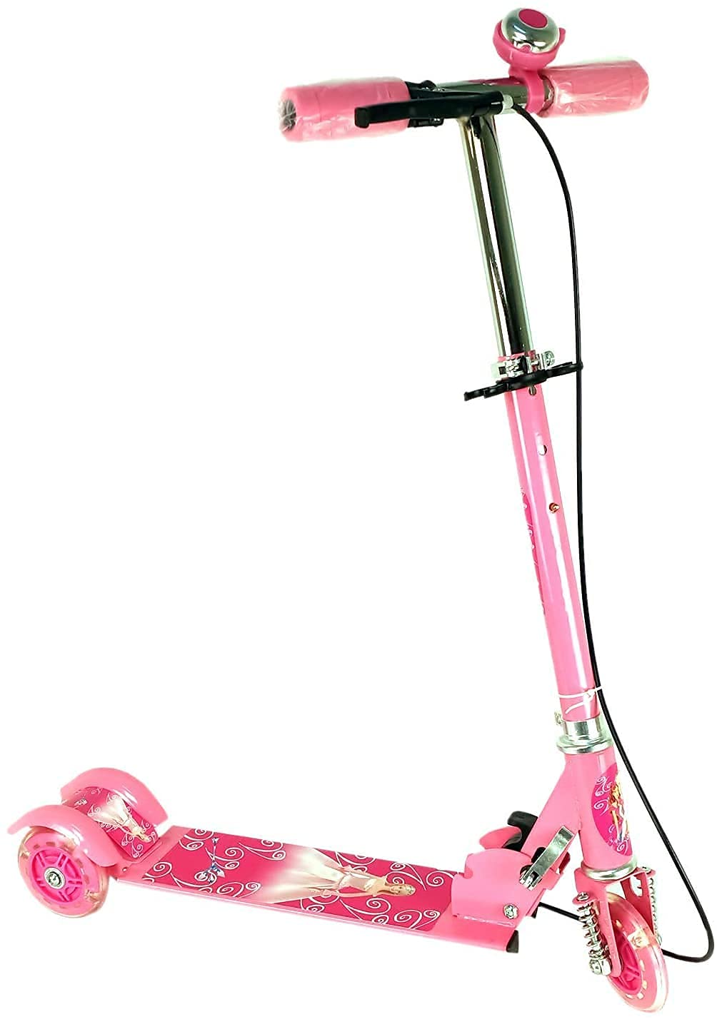 HRIDYA ENTERPRISE 3 Wheeler Foldable Kick Scooter Cycle with Brake and Bell, LED on Wheels and