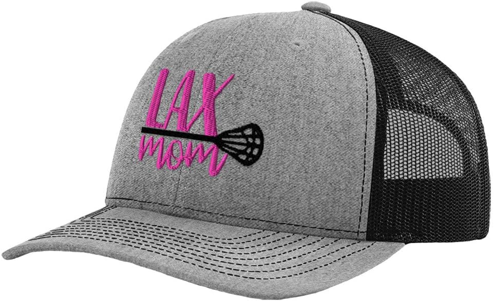 Richardson Trucker Hat Lacrosse Mom Crosse Embroidery Polyester Baseball Cap Snapback Heather Grey Black