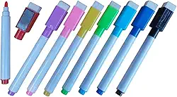 8 Canetas Coloridas para Quadro Branco com Apagador e Imã Cor:Colorido