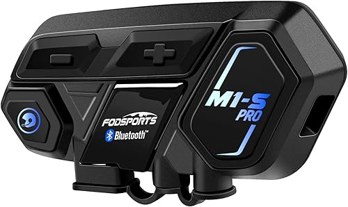 Intercomunicador Bluetooth para motocicleta, Fodsports M1S Pro 6,561.7ft 8 Riders Group, casco de motocicleta, sistema de comunicación, auriculares