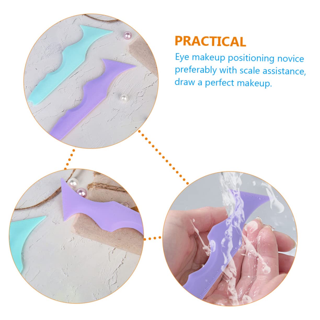 Didiseaon 6pezzi Stencil Per Eyeliner Silicone Riutilizzabili Strumento Precisione Per Per Principianti e Professionisti Colori