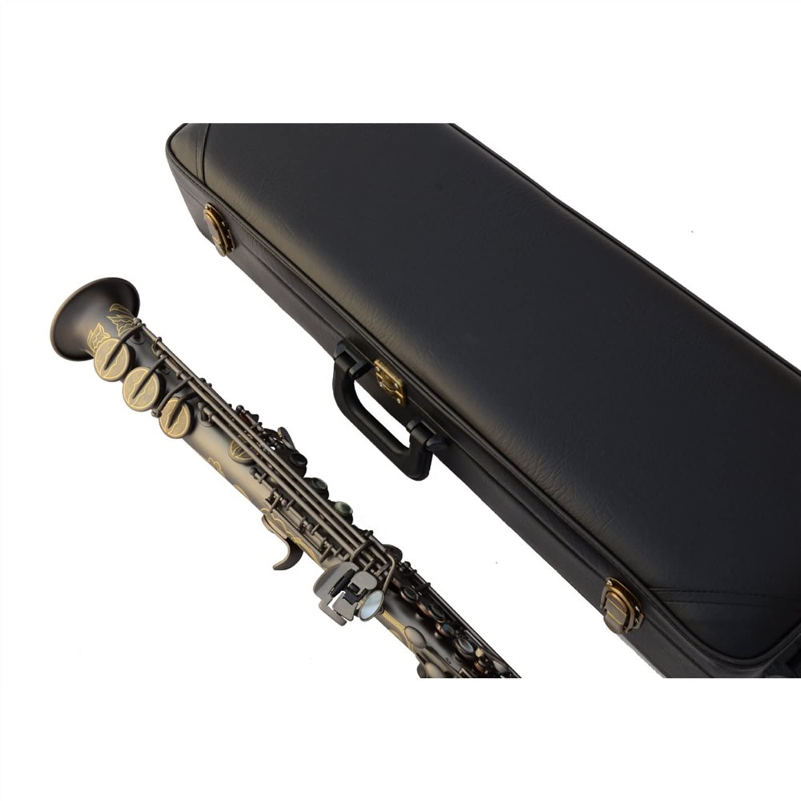 Saxofón Profesional Saxofón Profesional B-Flat Saxofón Cuerpo De Latón Mate con Estuche Y Otros Accesorios