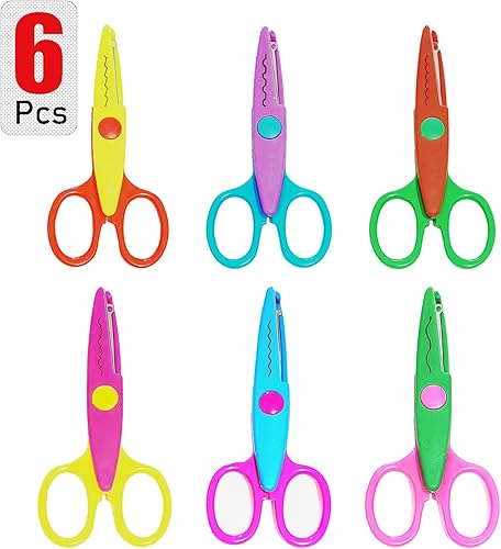 Miniatura 6 de Paper Edge - Juego de 6 tijeras de manualidades con patrones diferentes para profesores, álbumes de recortes, álbumes, niños, artes