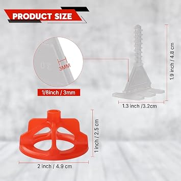 Tile Leveling System 1/8, 900 Pcs Tile Spacers and 300 Pcs Red Cap