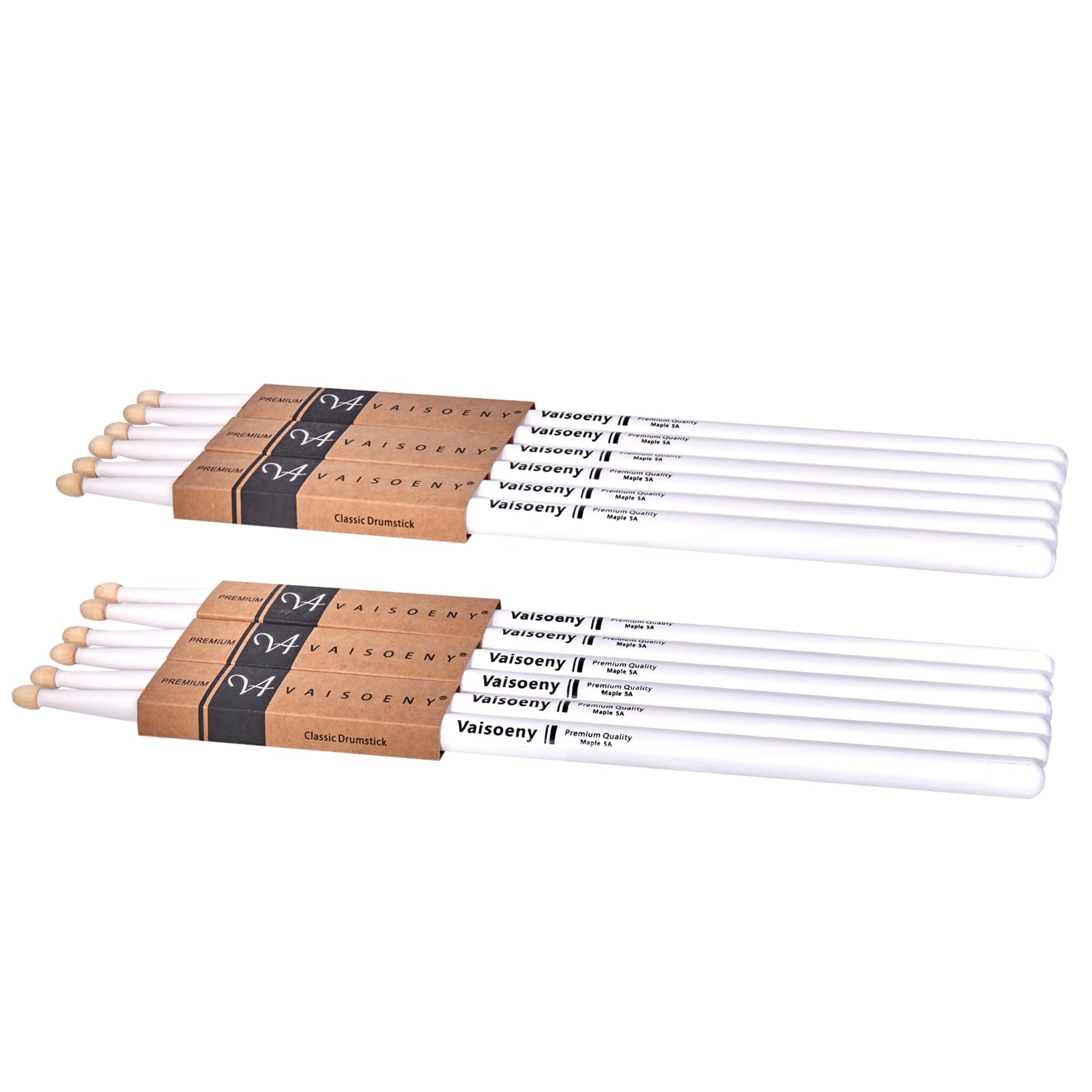 Vaisoeny Drum Sticks, 5A Drumsticks Lacquered Classic Hard Maple Wood