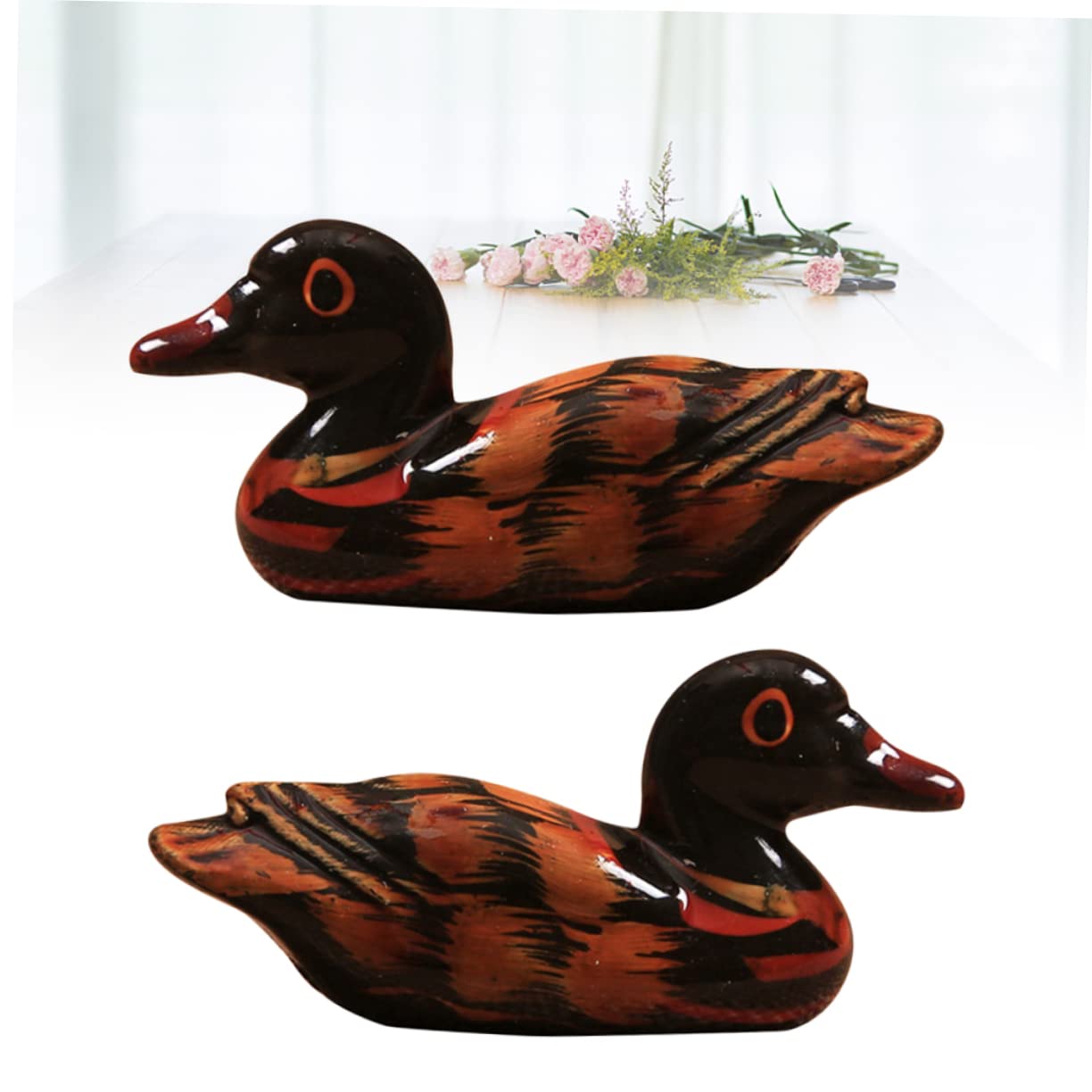Support décoratif pour Baguettes, Porte-cuillères, Support pour cuillères et fourchettes en Porcelaine, en Forme de Canard (6 pièces).