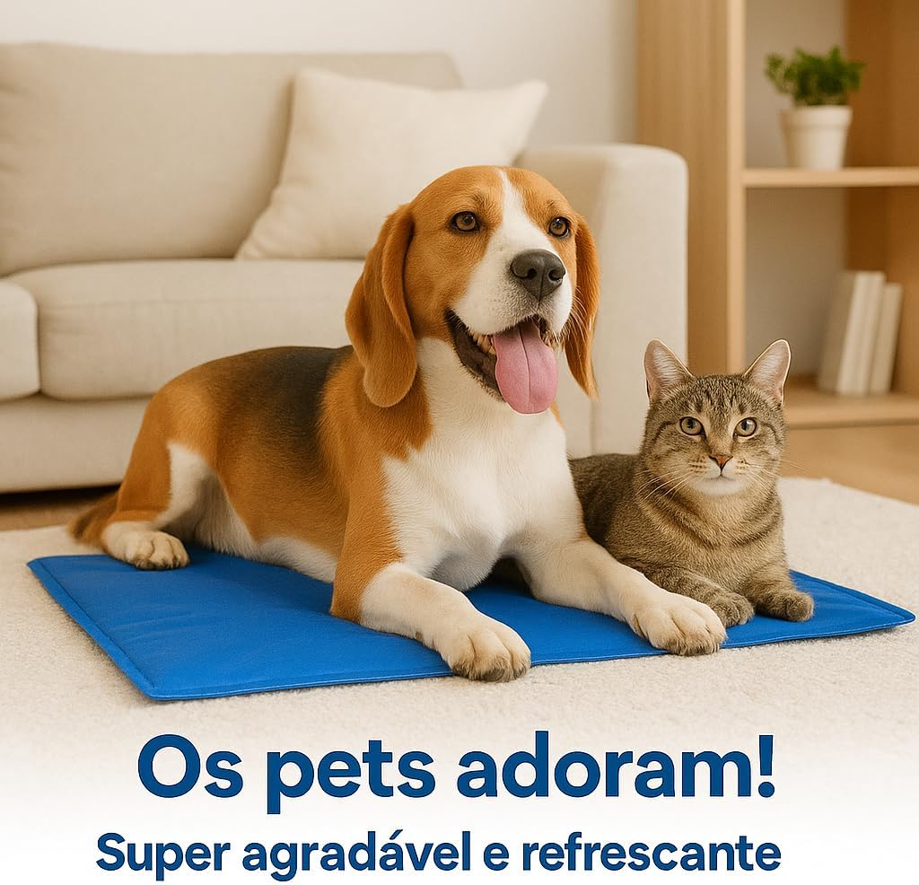 Tapete Refrescante para Pets M – 50×60 cm | Tapete Gelado com | Ideal para Cães e Gatos | Conforto, Frescor e Bem-Estar