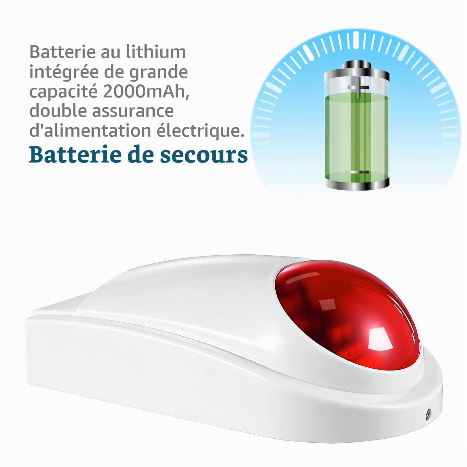 Sirène D'alarme, Sirène sans Fil avec Lumière Clignotante LED Fonctionnent avec YISEELE Système D'alarme
