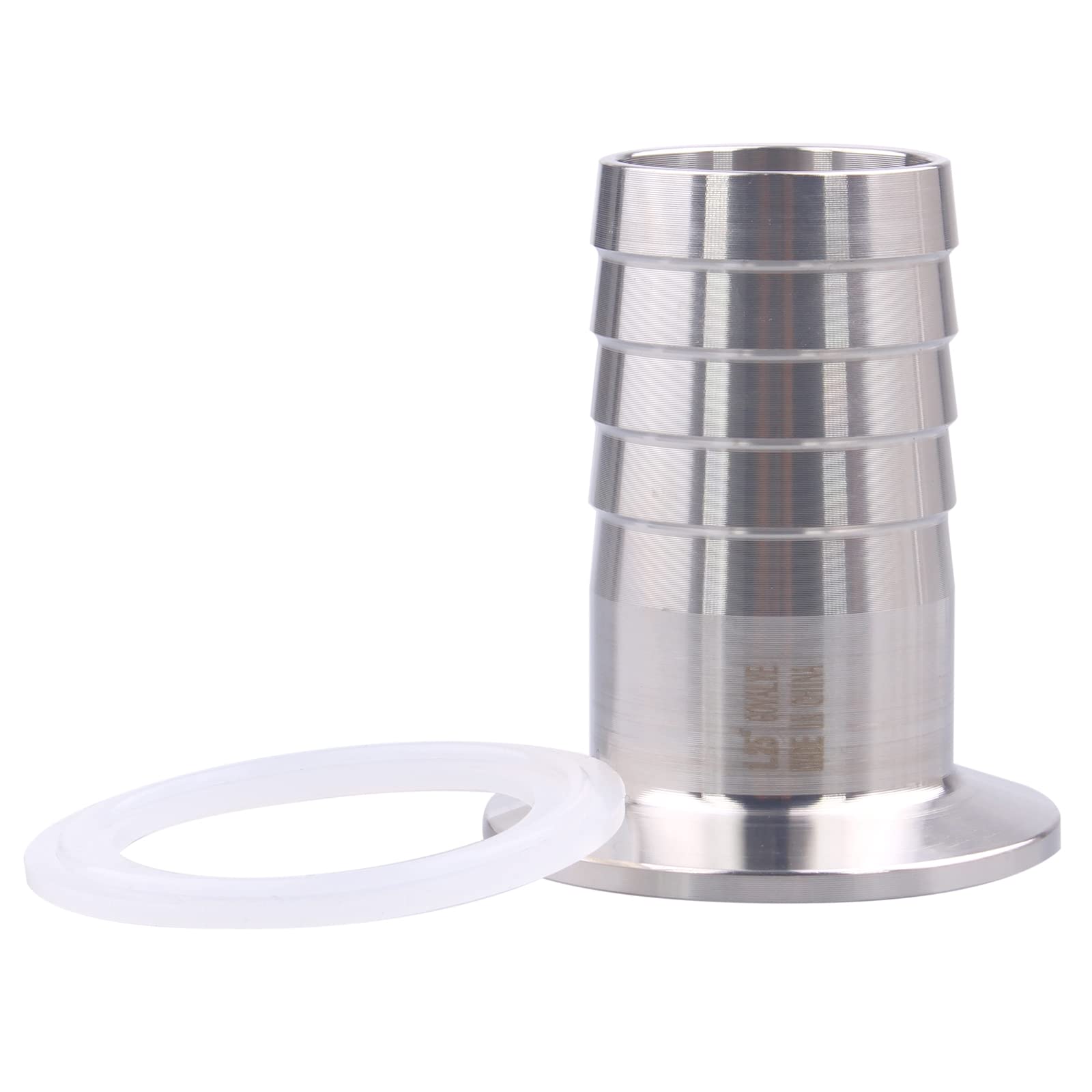 GOVALVE1.5” Tri Clamp to 1.25” Hose Barbed Fitting with Silicone Gasket Stainless Steel 304 Sanitary Barb Adapter for Home Brew (Ferrule OD 50.5mm)