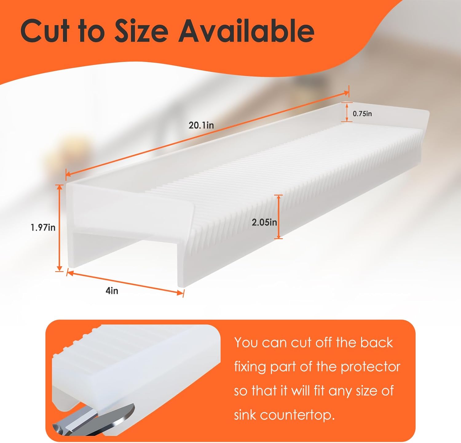 Sink Edge Protectors for Kitchen Sink, Silicone Sink Splash Guard for Kitchen and Bathroom, Protect Countertop from Scratch, Stain, Splash, Kitchen Sink Protector Stainless Steel, Granite, Quartz