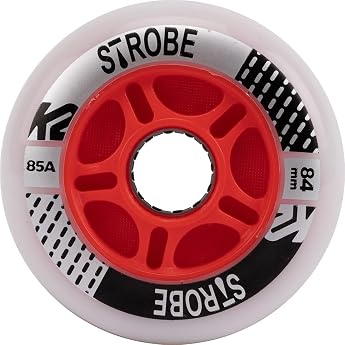 K2 Skate Strobe 84 mm - Pack of 2 Light Unisex - Adult Inline Skate Wheels - White - 30G3110